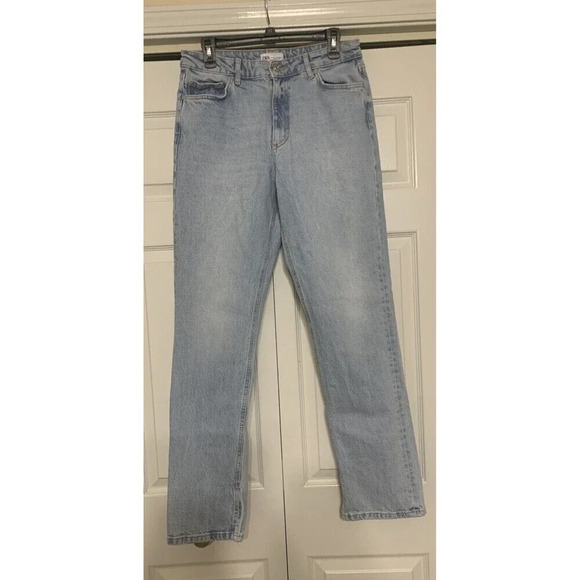 Zara Mom Fit High Rise Spit Hem Jeans Size 4 Tall (30x32) N20 - Picture 3 of 8